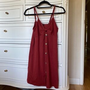 Cotton On Teagan Tie Front Mini Dress Size Small- Rustic Red  NWT
